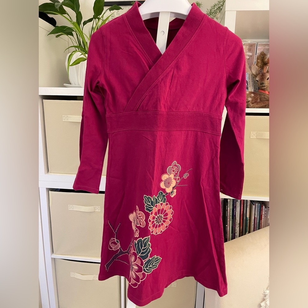 Tea Collection magenta wrap dress